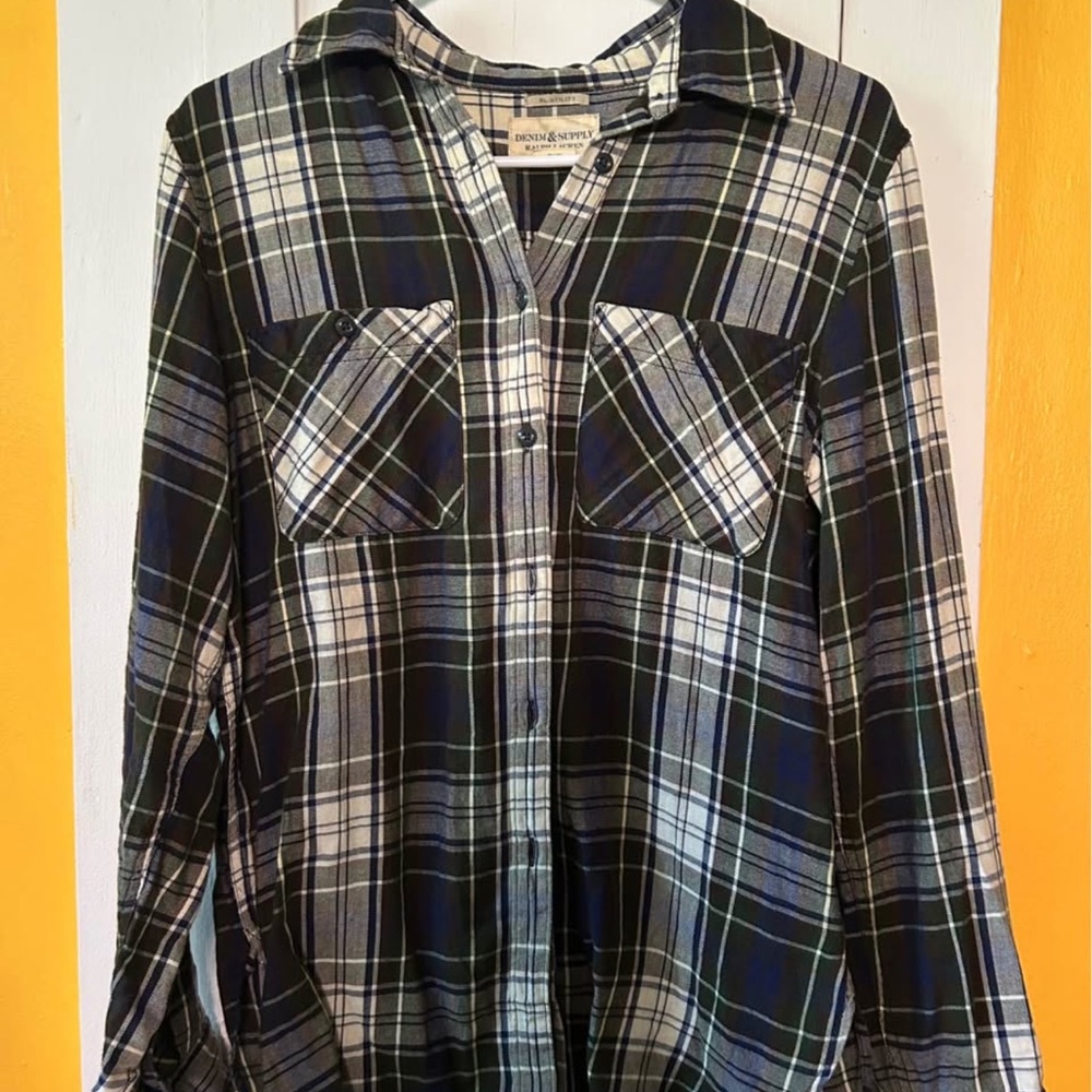 Ralph Lauren Denim & Supply Plaid Shirt - Green, Navy & Cream